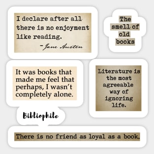 Book quotes typewriting stickers for book lovers, for journals, planners Sticker